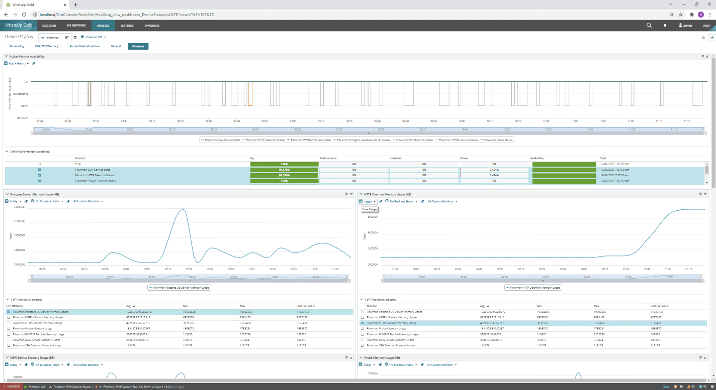 Flowmon appliance monitoring in WhatsUp Gold